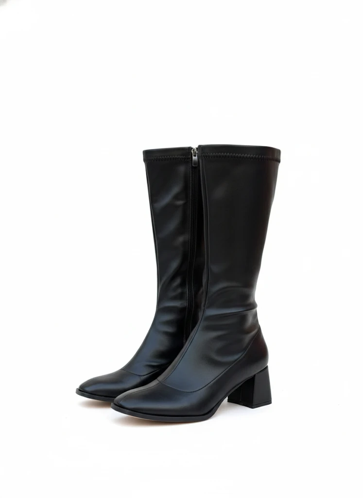 Alvessa Kadın Uzun Streç Çizme Şık Günlük Ofis Rahat Topuklu Ayakkabı Büyük Numara