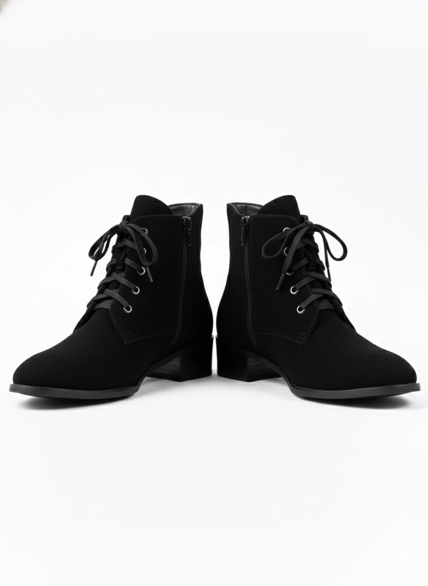 Elvaira Bağcıklı Süet Kadın Bot Modern ve Rahat Büyük Numara