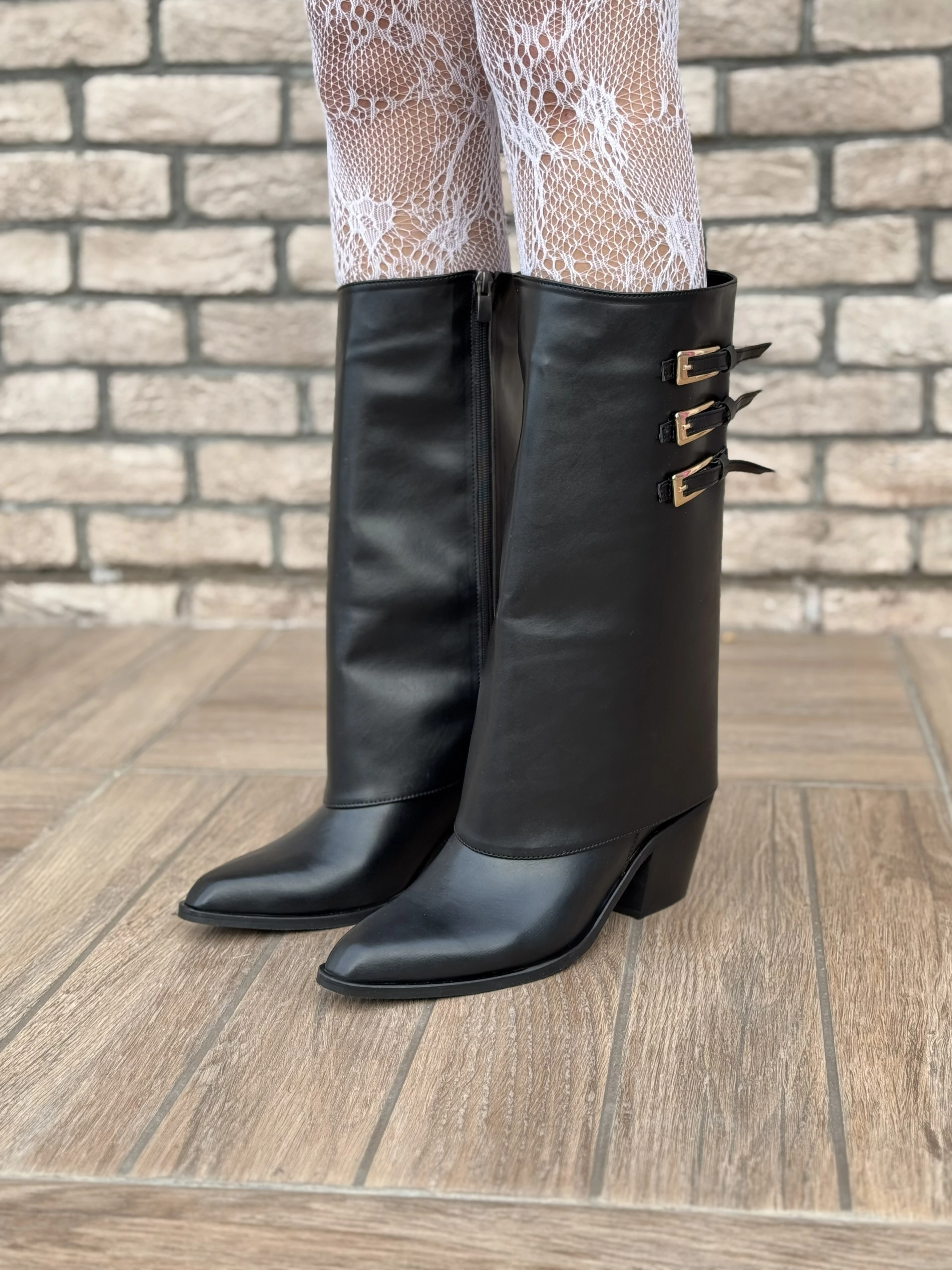 Romeduo Büyük Numara Kadın Tak-Çıkar Çizme & Bot – Özel Koleksiyon - Siyah