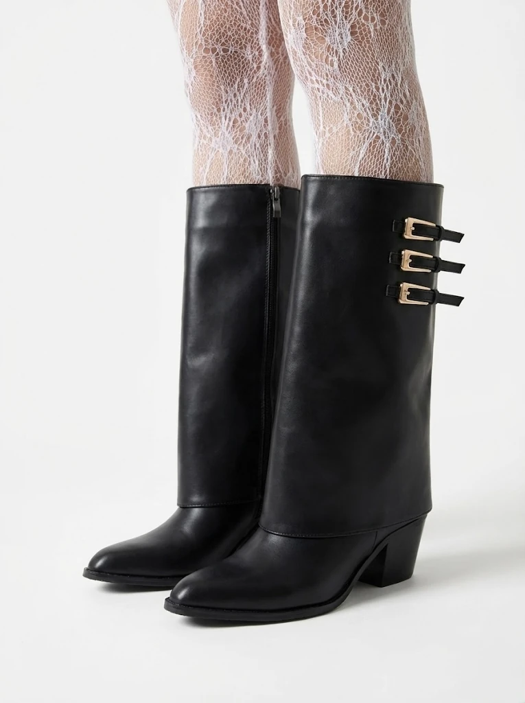 Romeduo Büyük Numara Kadın Tak-Çıkar Çizme & Bot – Özel Koleksiyon - Siyah