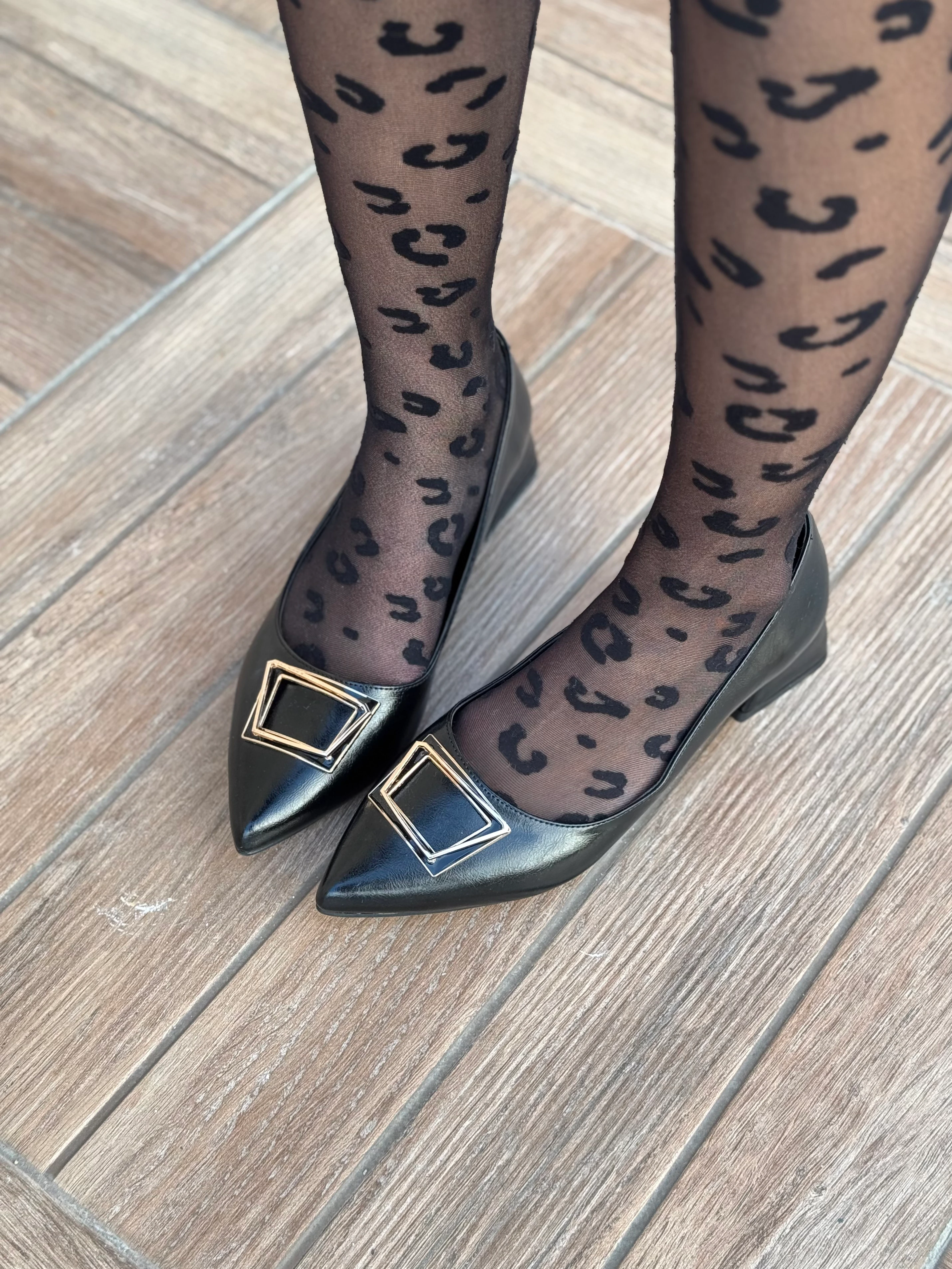 Aureline Aura Siyah Mat Kadın Tokalı Kısa Topuklu Ayakkabı Büyük Numara