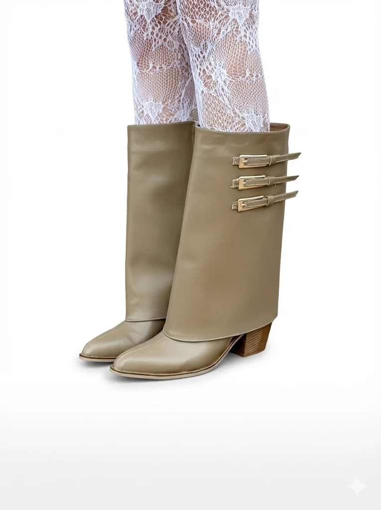 Romeduo Büyük Numara Kadın Tak-Çıkar Çizme & Bot – Özel Koleksiyon - vizon