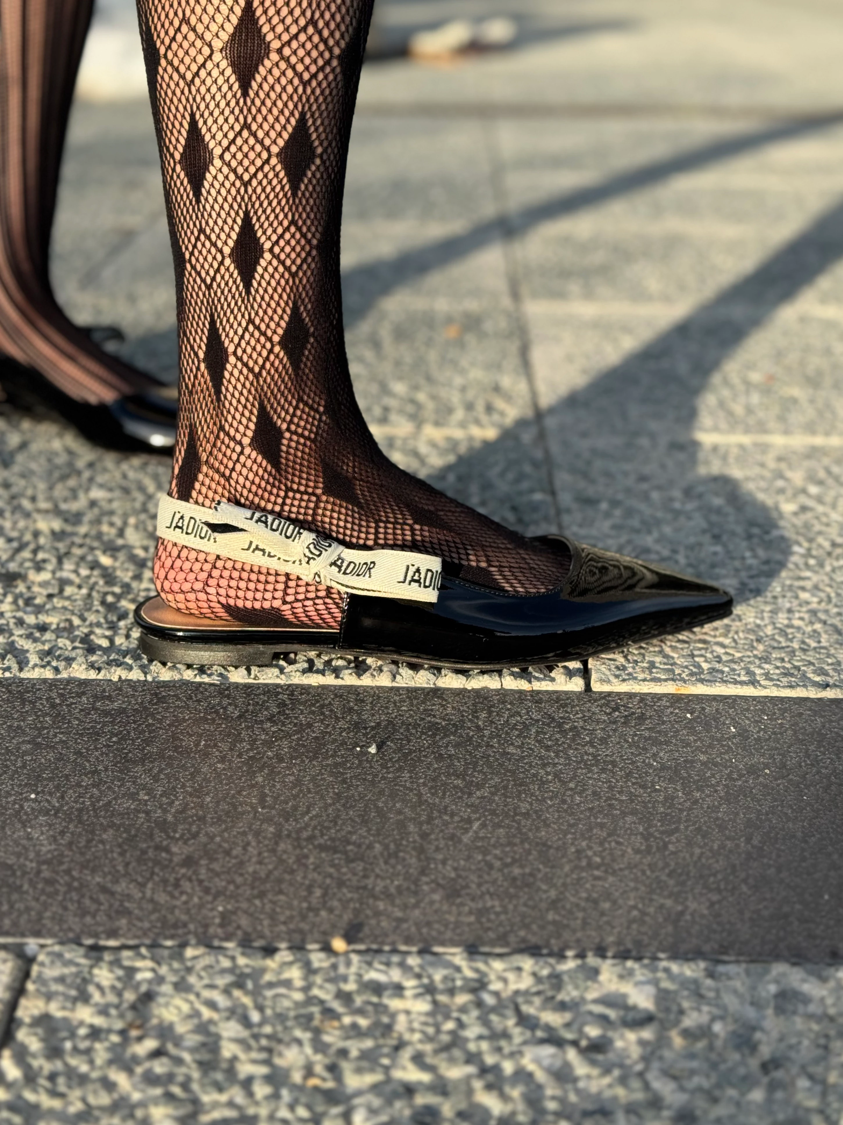 Dior Kurdeleli Rugan Sivri Burun Kadın Babet Büyük Numara