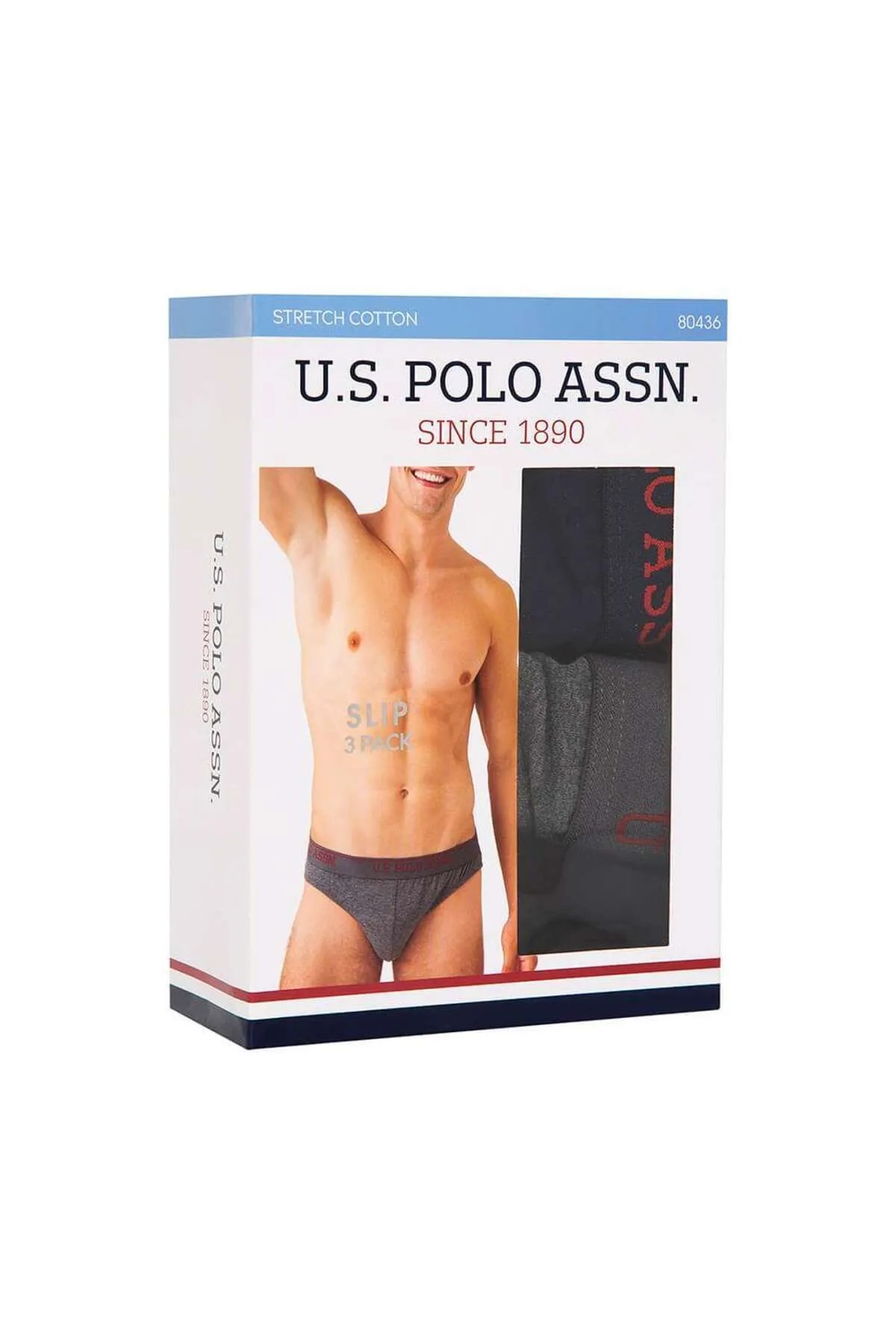 U.S. Polo Assn. Erkek 3'lü Slip Siyah - Antrasit - Lacivert