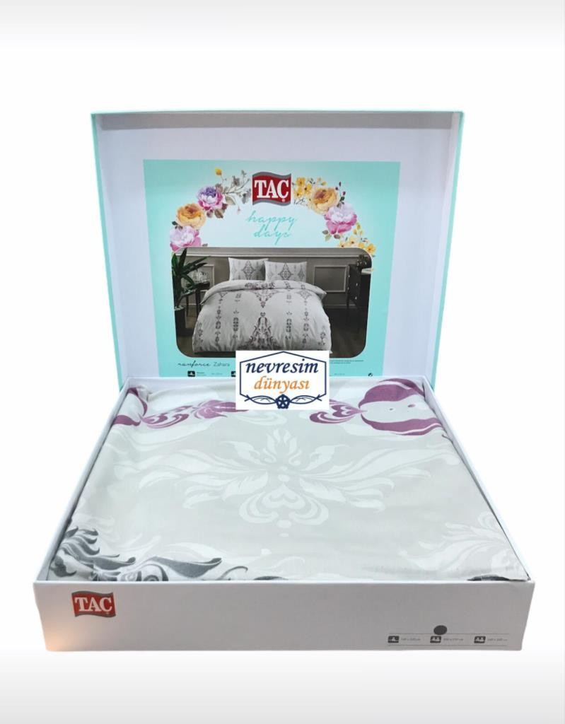 Taç Ranforce Tek Kişilik Nevresim Takımı Zahara Bordo