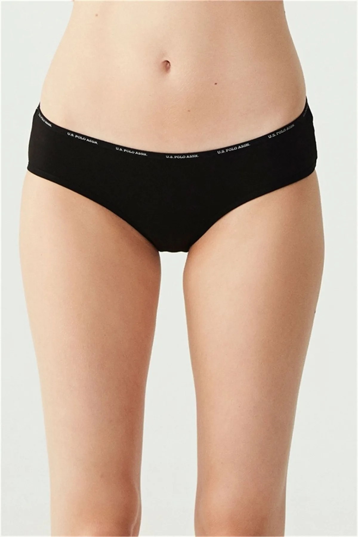 U.S. Polo Assn. Kadın 5'li Yüksek Bel Slip (Kırmızı-Somon-Ten-Beyaz-Siyah)