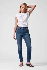 Kadın Açık Mavi Yüksek Bel Slim Fit Likralı Jean Pantolon