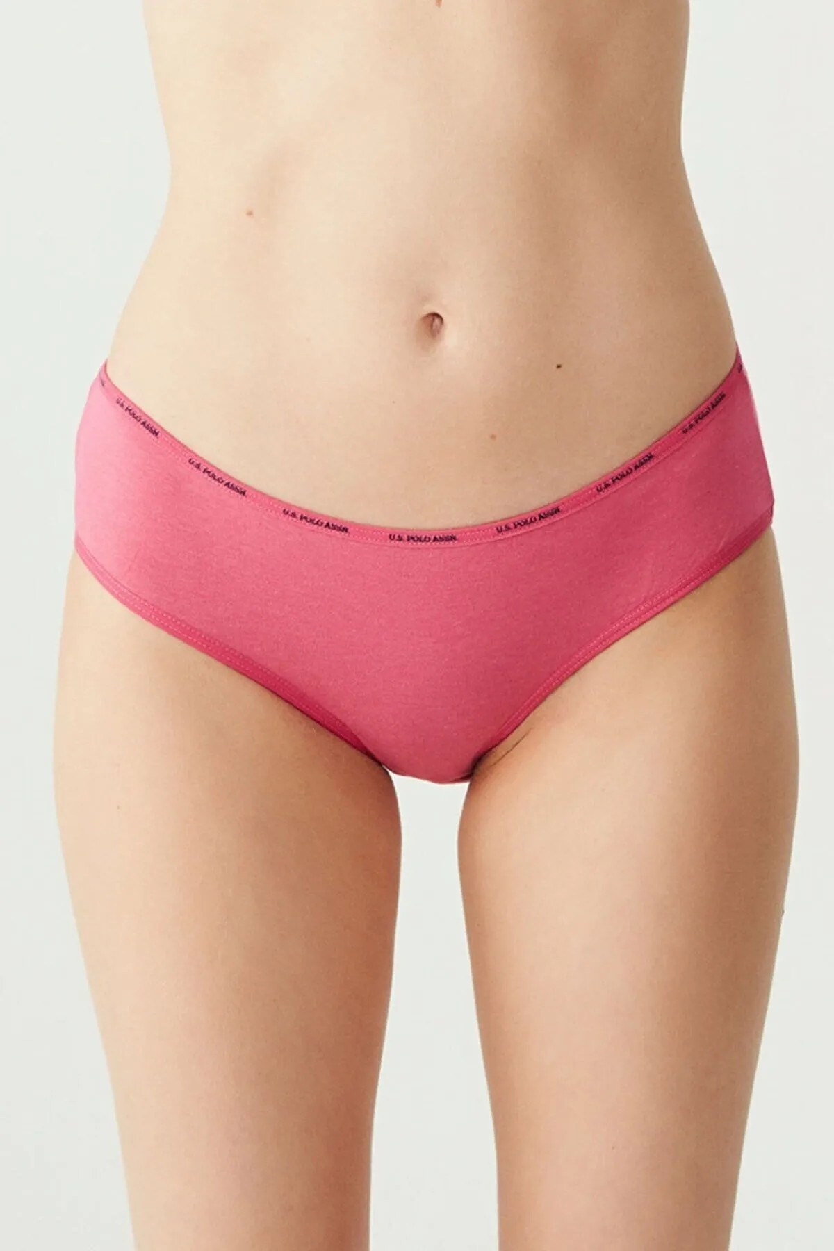 U.S. Polo Assn. Kadın 5'li Yüksek Bel Slip (Lacivert-Fuşya-Ten-Beyaz-Siyah)