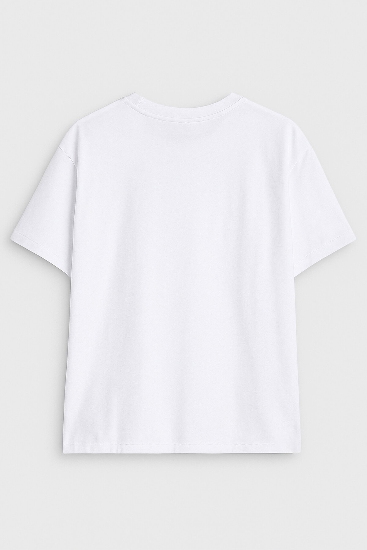Kadın Bisiklet Yaka %100 Pamuk Blok Baskılı Kısa Kollu T-Shirt