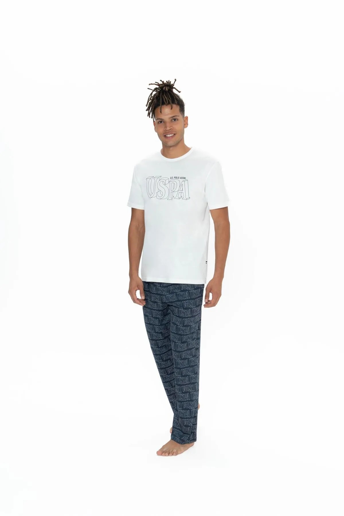 U.S. Polo Assn. Erkek 3'lü %100 Pamuk Pijama Takımı