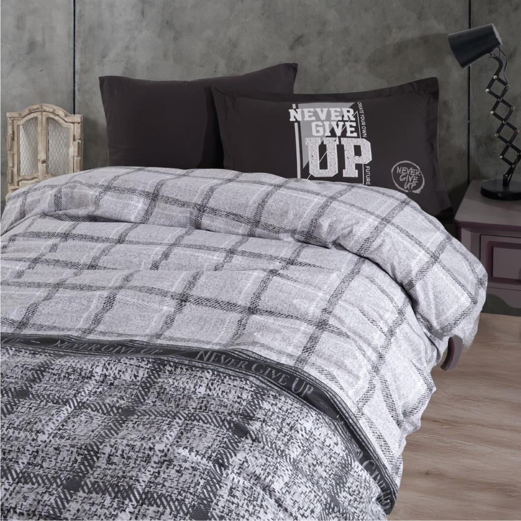 Clasy Ranforce Nevresim Takımı Tek Kişilik Give Up Antrasit