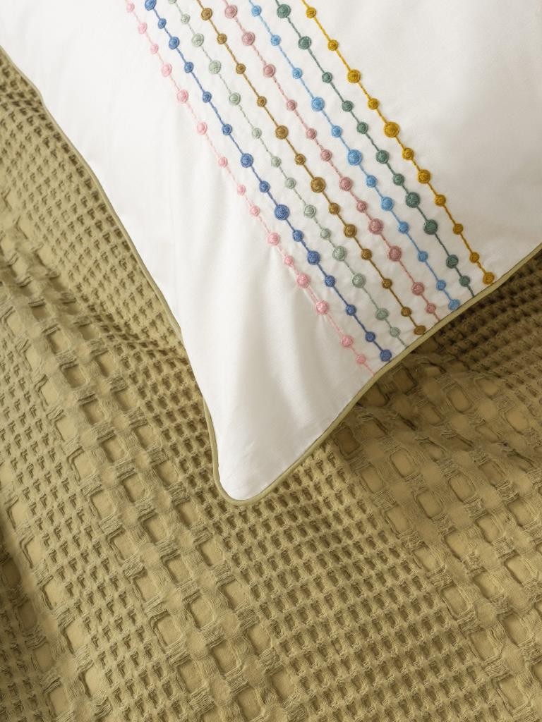 Cotton Box Aura Çift Kişilik Pike Takımı Pebble Hardal