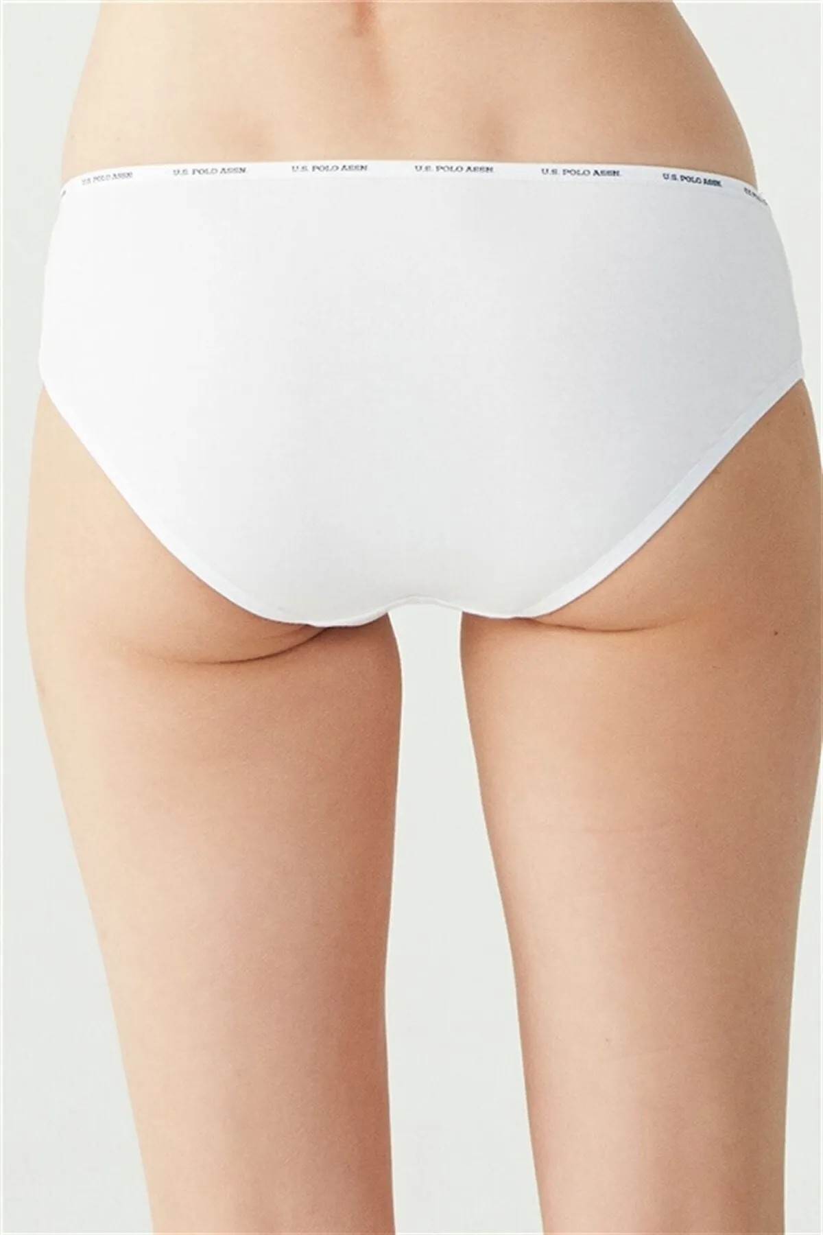 U.S. Polo Assn. Kadın 5'li Yüksek Bel Slip (Siyah-Beyaz-Ten-Beyaz-Ten)