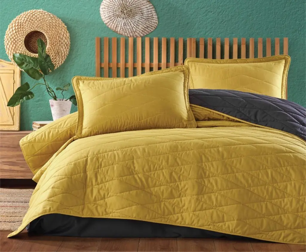 Clasy Single Bedspread Lorna v3 Yellow Markapia