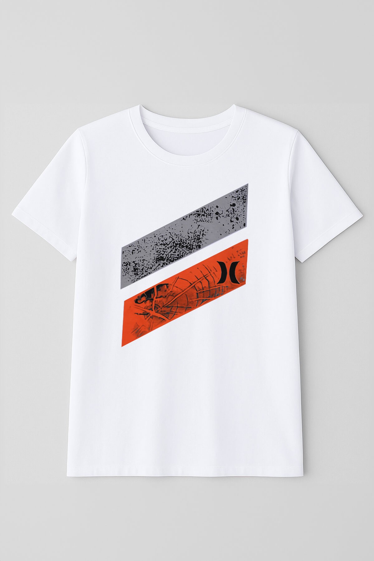Erkek %100 Pamuk Bisiklet Yaka Baskılı T-shirt