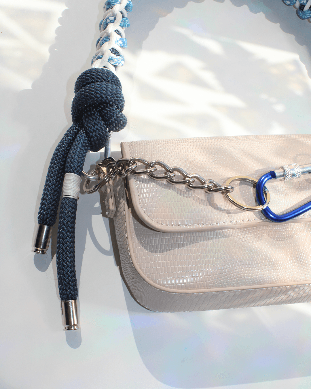 Aquamarine Bloom Shiny Shoulder Bag