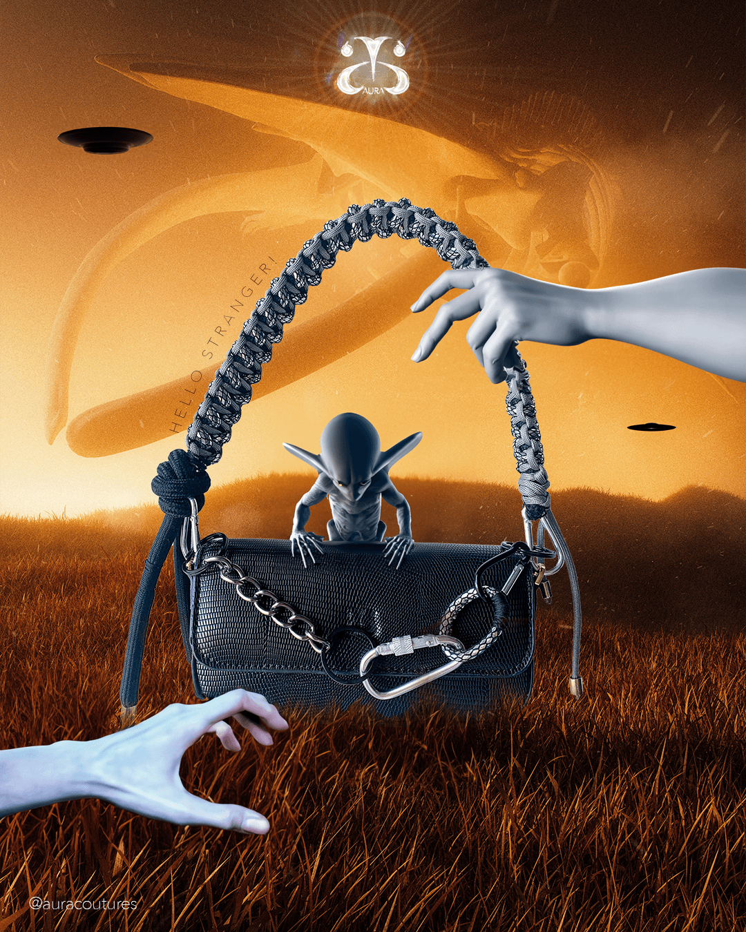 Alien Shiny Shoulder Bag