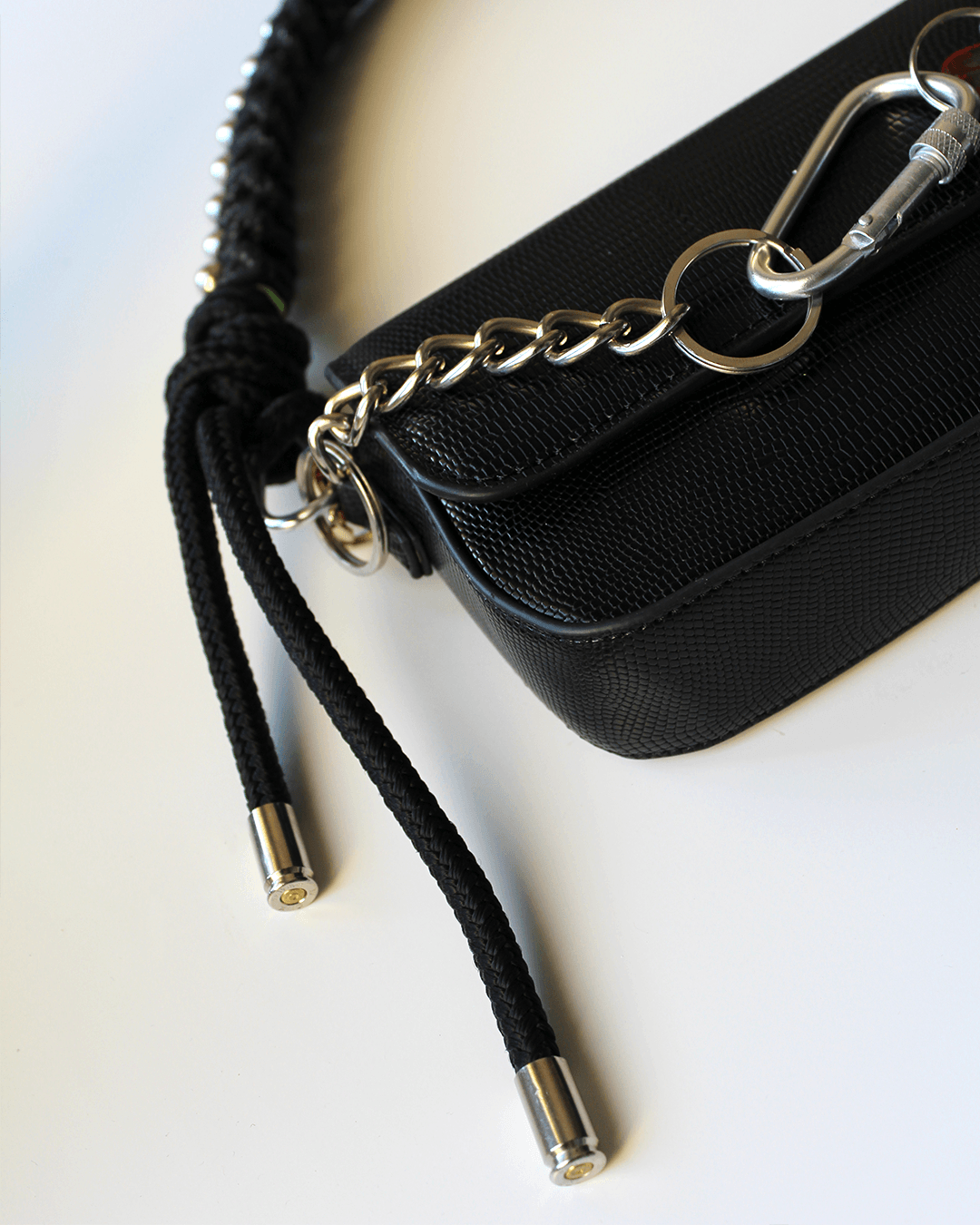 Black Army Shiny Shoulder Bag