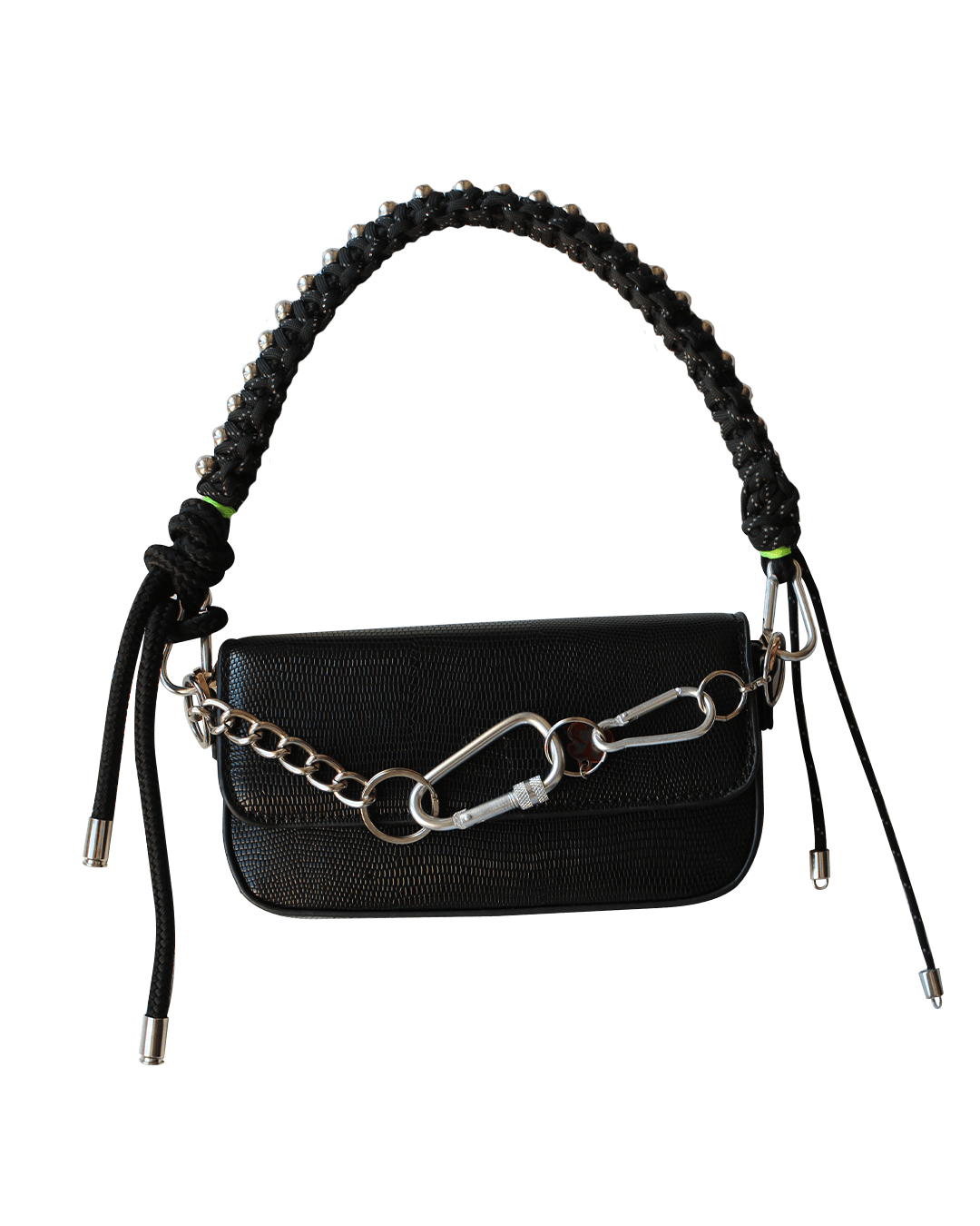 Black Army Shiny Shoulder Bag