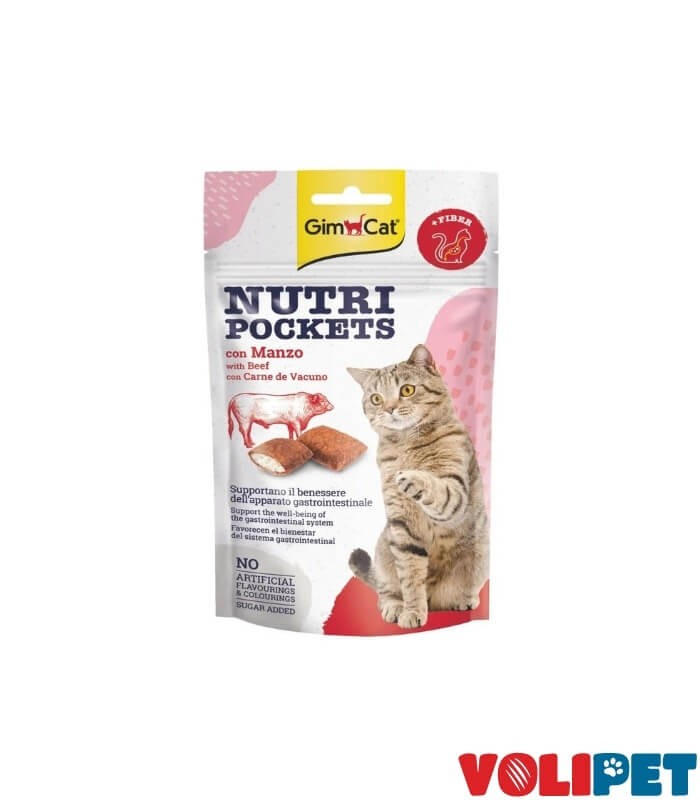 GimCat Nutripockets Malt Etkili Kedi Ödülü Biftek 60Gr