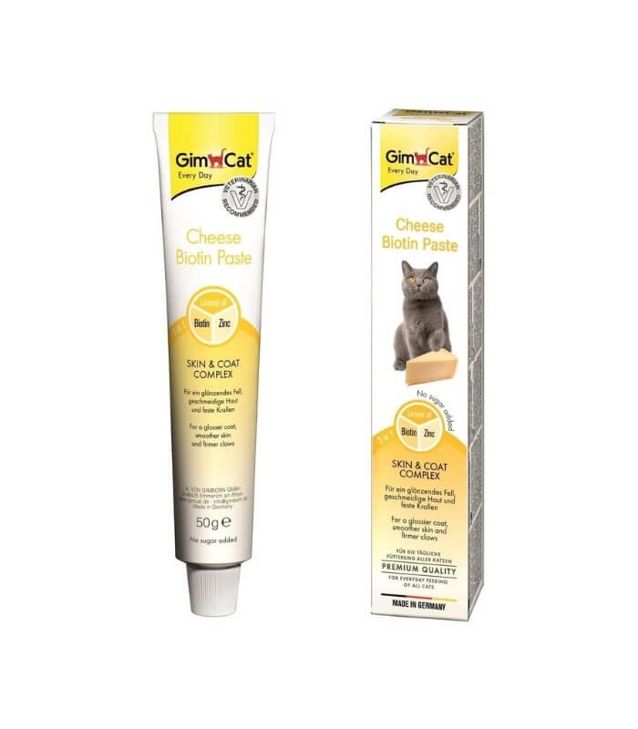 GimCat Deri ve Tüy Sağlığı için Peynirli Biyotin Kedi Tüy Güzellik Macunu 50gr