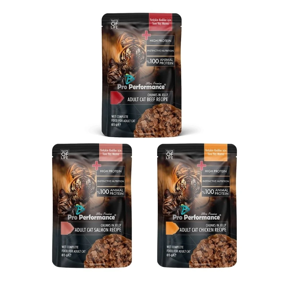 Pro Performance 3 Çeşit Pouch Yaş Mama Seti (3x85gr)