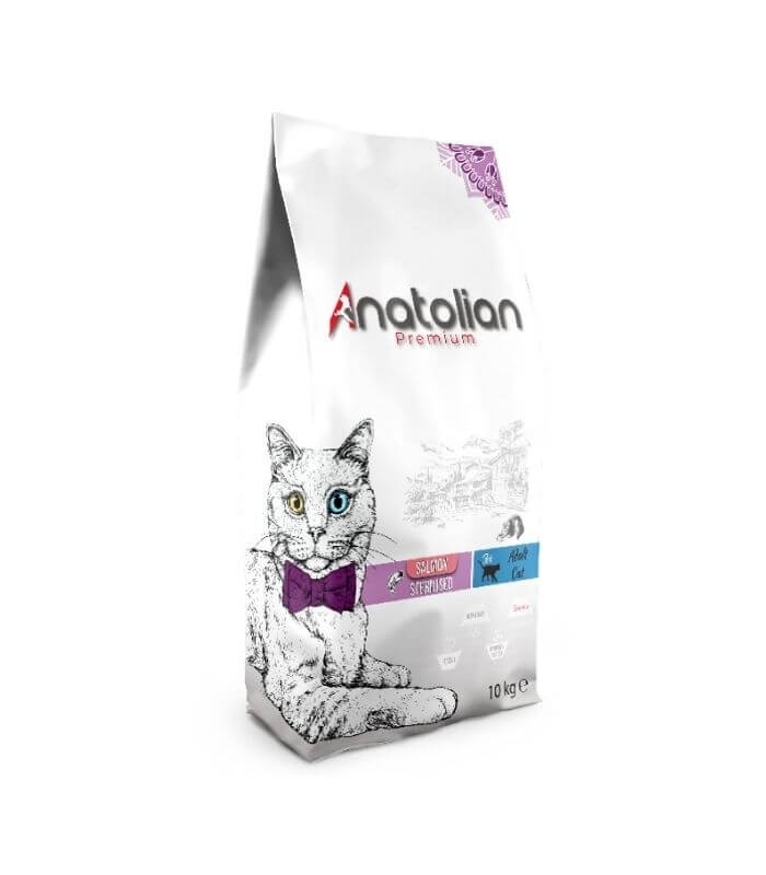 Anatolian Premium Somon Etli ve Pirinçli Kısırlaştırılmış Kedi Maması 10kg