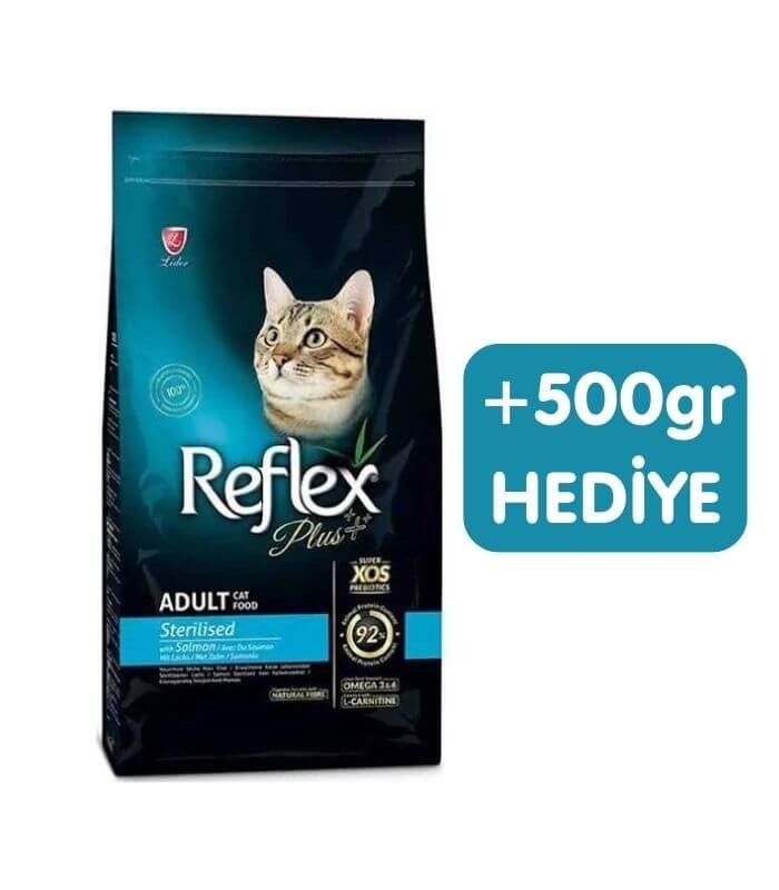Reflex Plus Somonlu Kısırlaştırılmış Kedi Maması 1,5kg + 500gr HEDİYE