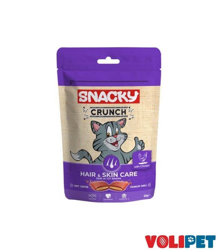 Snacky Crunch Deri ve Tüy Bakımı Tavuklu Kedi Ödülü 60 Gr