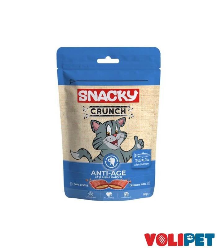 Snacky Crunch Yaşlanma Karşıtı Somonlu Kedi Ödülü 60 Gr