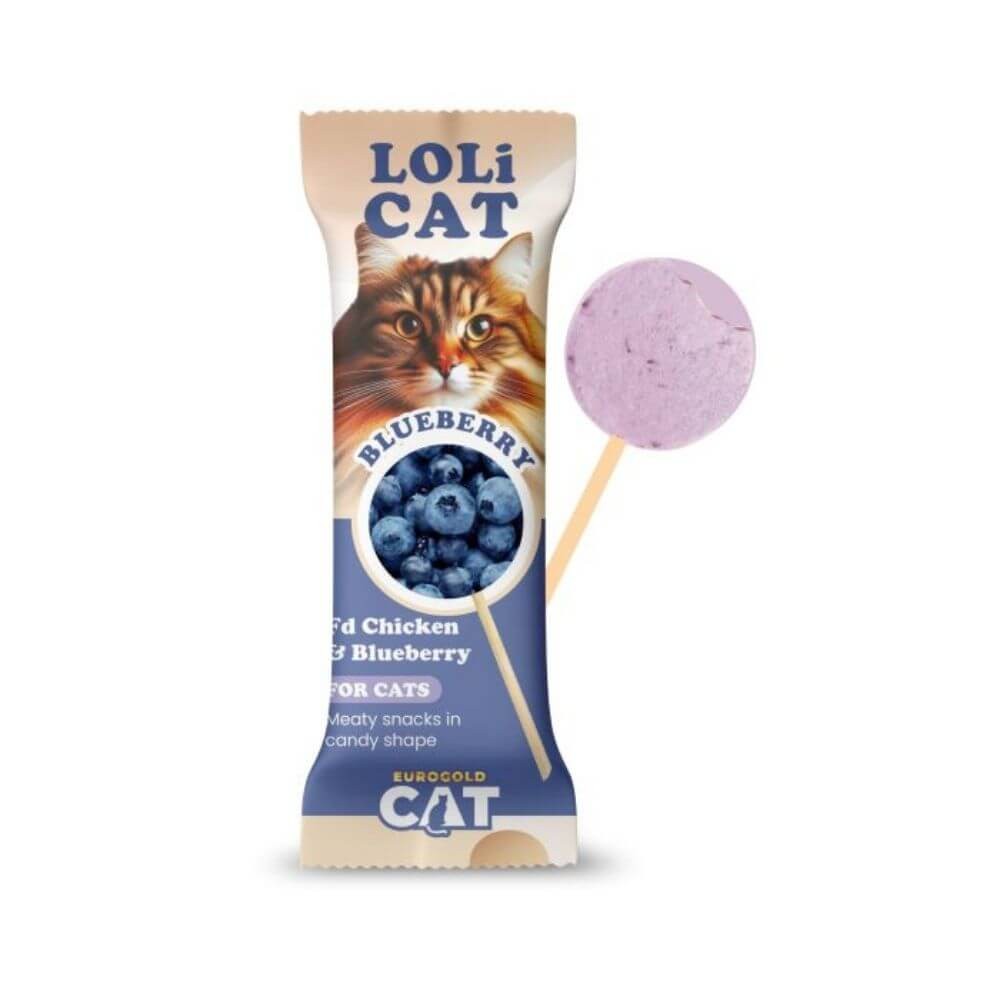 EuroGold Cat LoliCat Yaban Mersinli Kedi Lolipopu 1,5 Gr