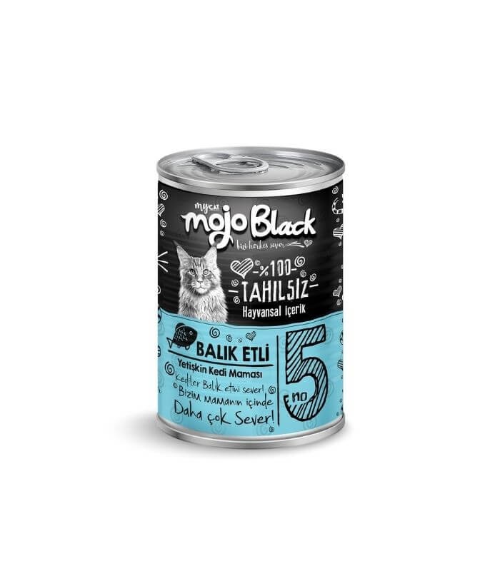Mojo Black NO :5 Tahılsız Balık Etli Yetişkin Kedi Konservesi 400gr