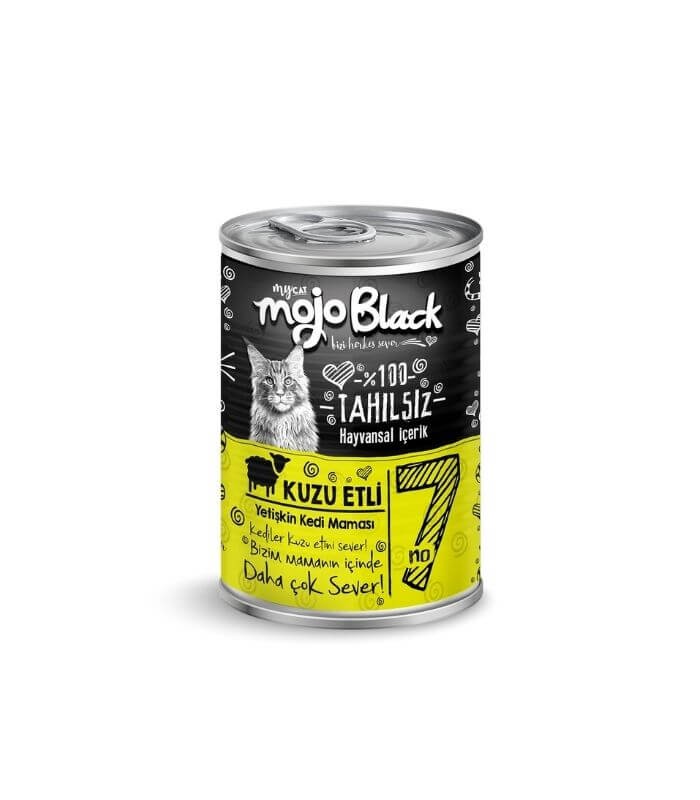 Mojo Black NO :7 Tahılsız Kuzu Etli Yetişkin Kedi Konservesi 400gr