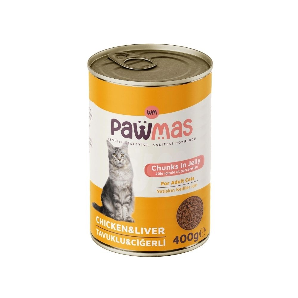 Pawmas Tavuklu Ciğerli Yetişkin Kedi Konservesi 400gr