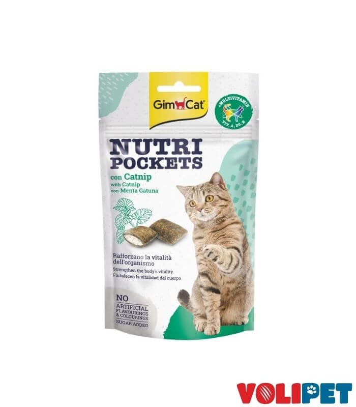 GimCat Nutripockets Kedi Ödülü Kedi Otu & Multivitamin 60Gr