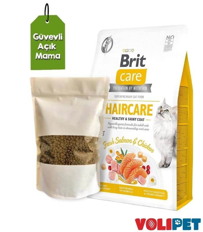 Brit Care Haircare Hypo-Allergenic Deri ve Tüy Sağlığı için Tahılsız Yetişkin Kedi Maması 1 kg (Açık Mama)