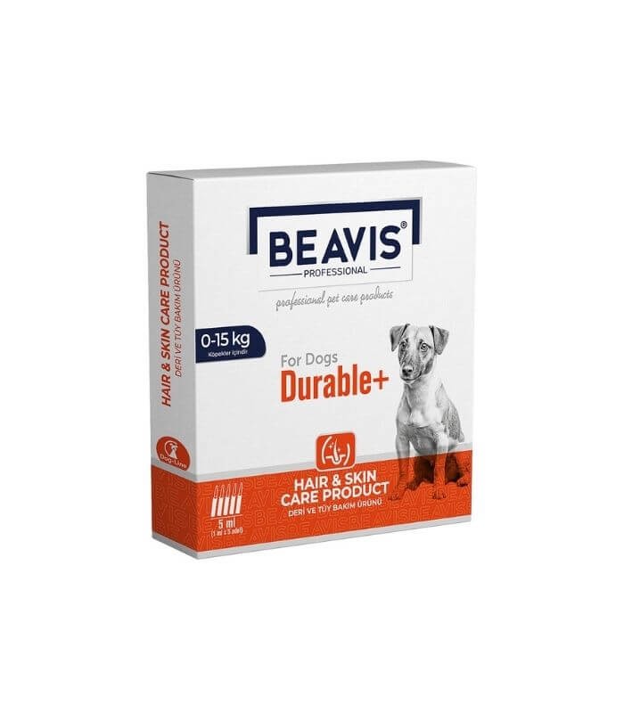 Beavis Durable+Dog Küçük ve Orta Irk 0-15 Kg Köpek Ense Damlası 1ml (5 Adet)