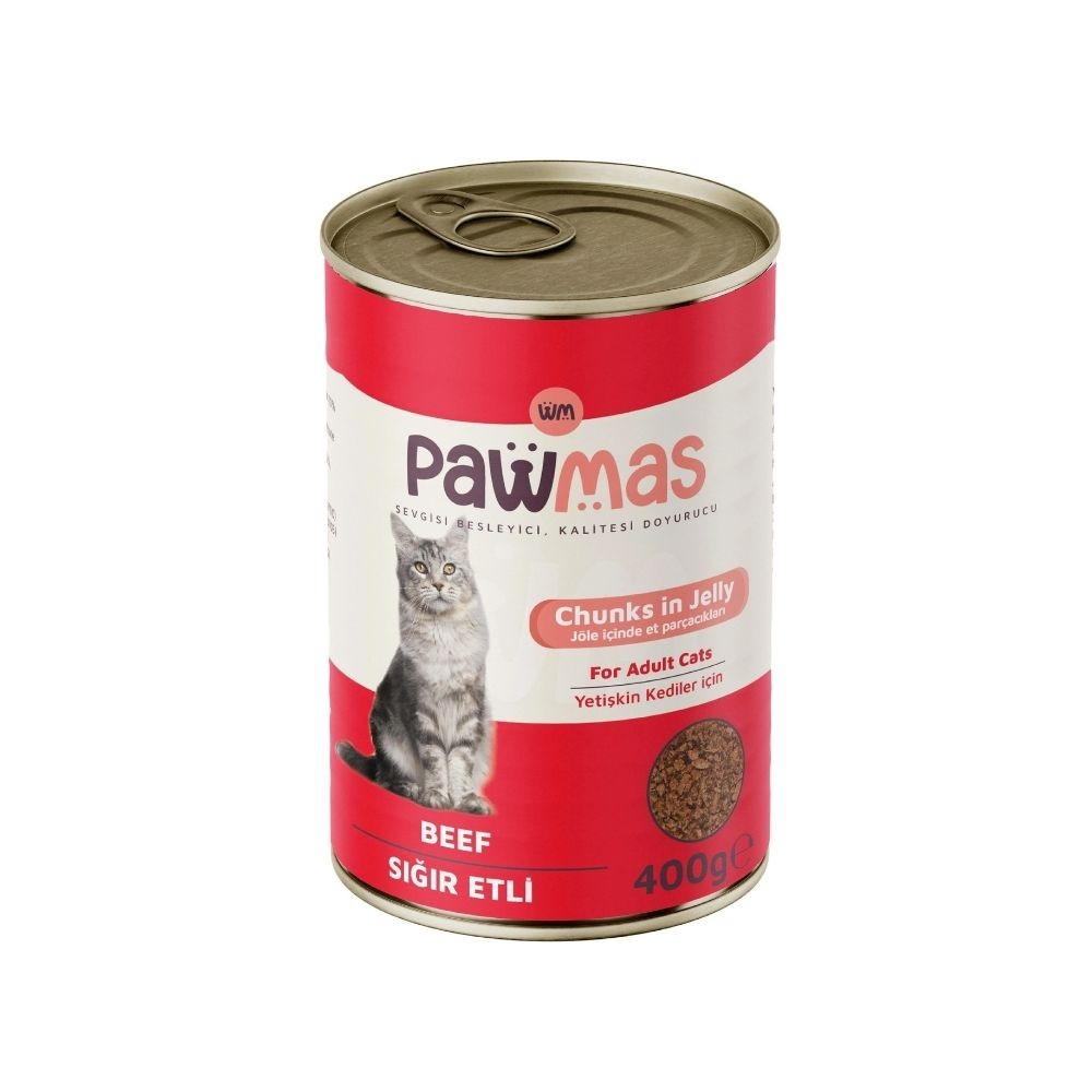 Pawmas Sığır Etli Yetişkin Kedi Konservesi 400gr