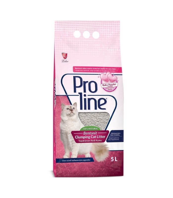 Proline Bebek Pudrası Kokulu Bentonit Kedi Kumu 5lt