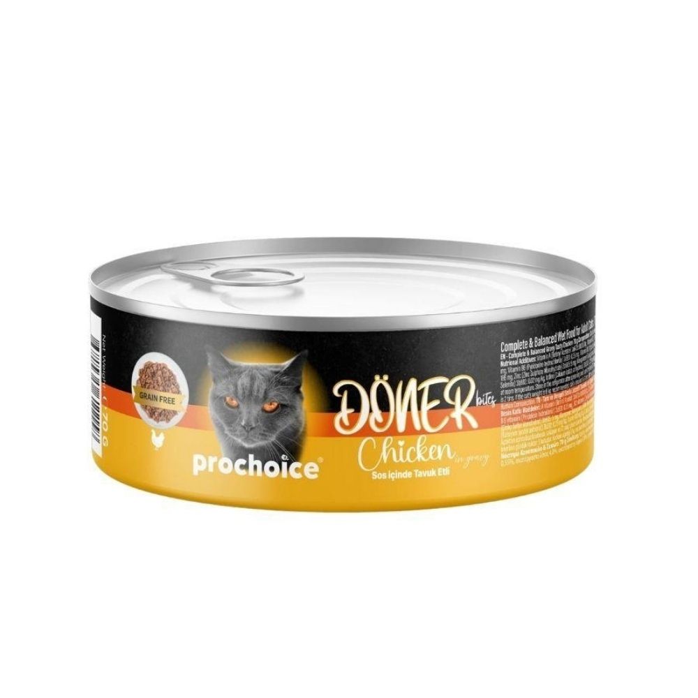 ProChoice Döner Bites Sos İçinde Tavuk Etli Yetişkin Kedi Konservesi 70gr