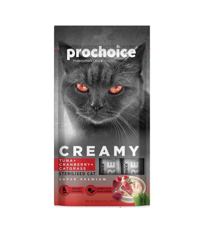 Prochoice Creamy Tuna ve Cranberry Sıvı Kedi Ödül Maması 15gr(4'lü)