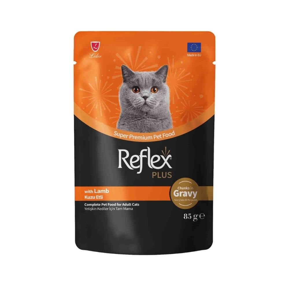 Reflex Plus Sos İçinde Parça Kuzu Etli Yetişkin Kedi Konservesi 85gr