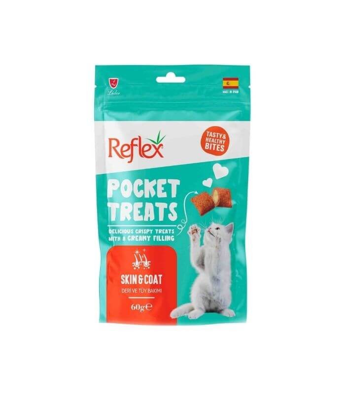 Reflex Pocket Treats Deri ve Tüy Bakımı Destekleyici Kedi Ödül Maması 60gr