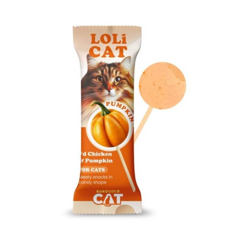 EuroGold Cat LoliCat Balkabaklı Kedi Lolipopu 1,5 Gr 