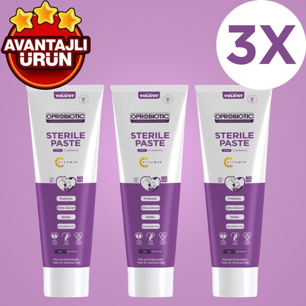 Oprobiotic Sterilised Süper Premium Malt ve Vitamin Macun 100gr (KISIR KEDİ MALT & VİTAMİN)