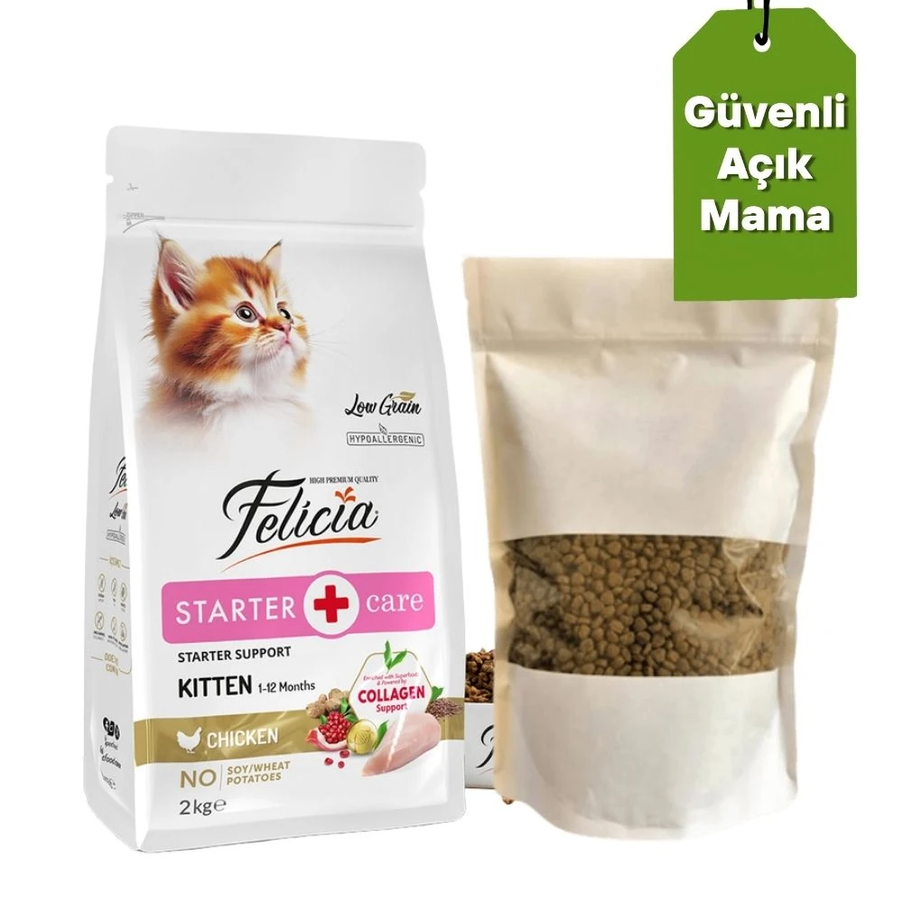Felicia 1 Kg Kolajenli Tavuklu Yavru Kedi Maması (Açık Mama)