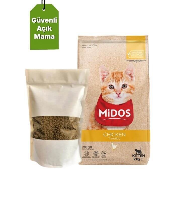 Midos Tavuklu Yavru Kedi Maması 1kg (Açık Mama)