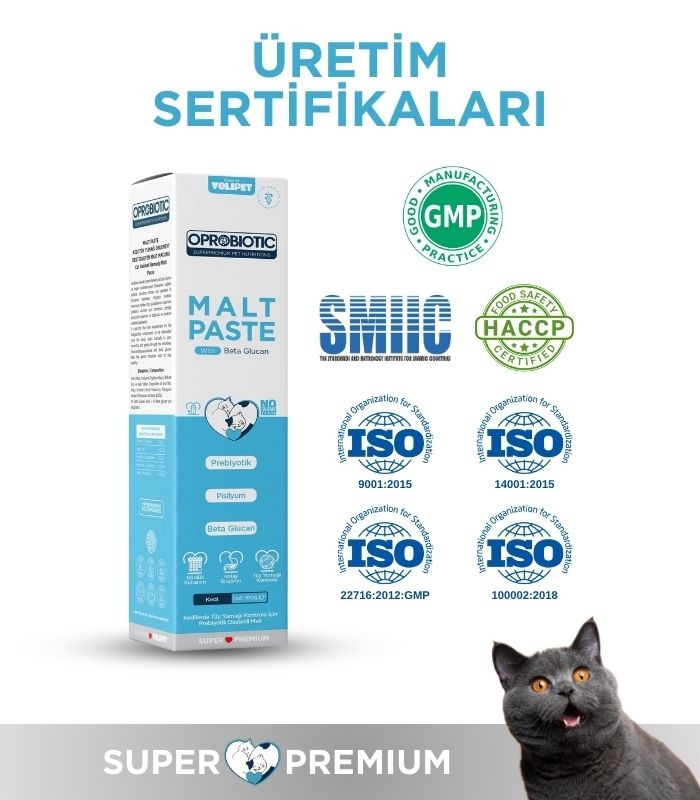 Oprobiotic Kediler İçin Süper Premium Malt Macun 100gr (TÜY YUMAĞI ÖNLEYİCİ)