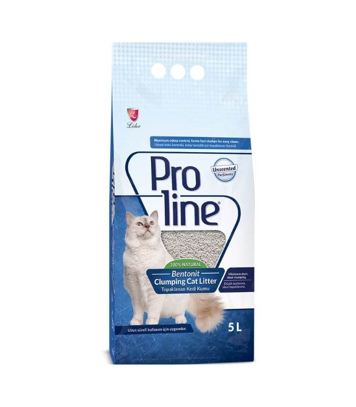 Proline Doğal Kokusuz Bentonit Kedi Kumu 5lt