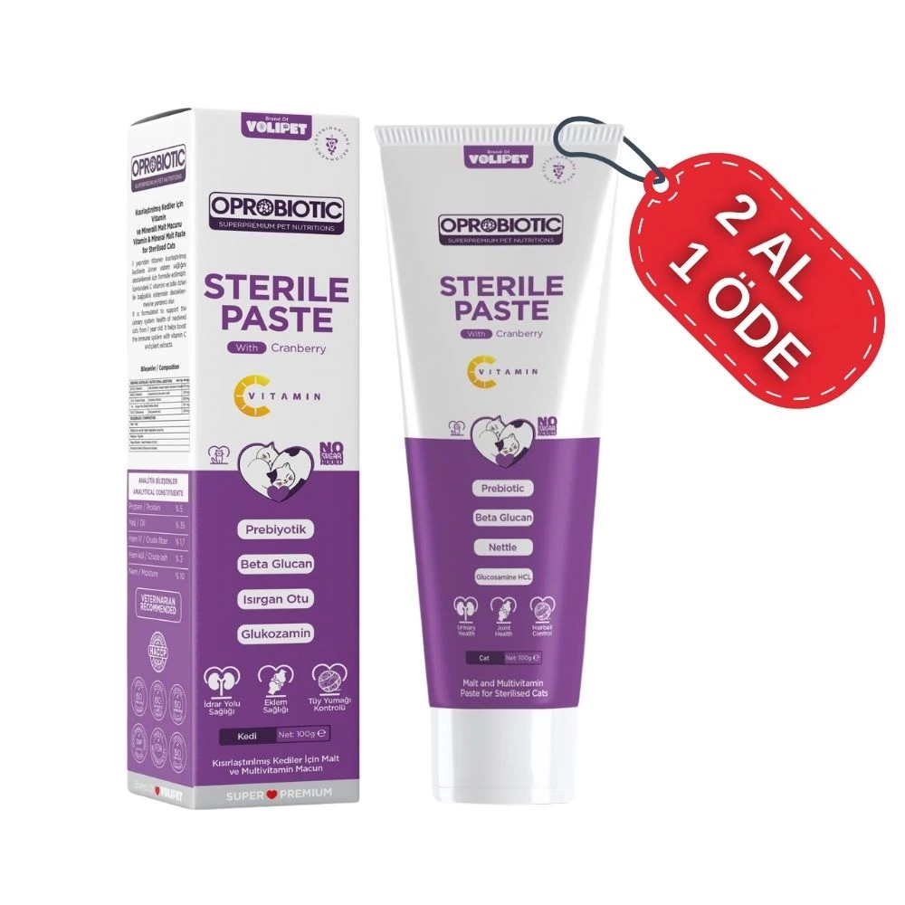 Oprobiotic Sterilised Süper Premium Malt ve Vitamin Macun 100gr (KISIR KEDİ MALT & VİTAMİN)